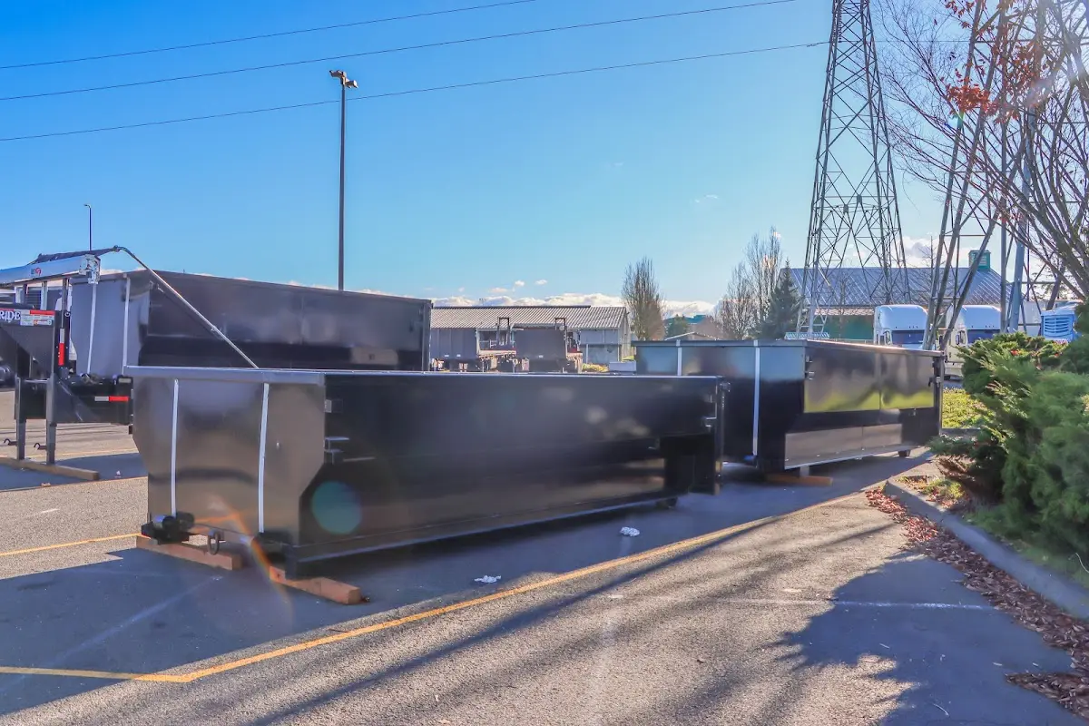 Roll-off dumpster ready for waste disposal at job site for Estate Cleanout Dumpster Rental in Vero Beach